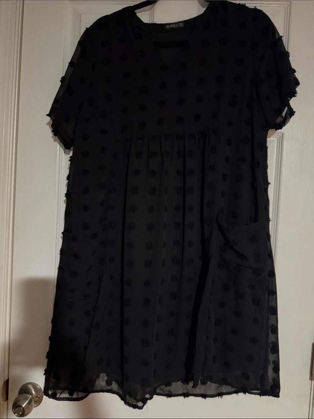 Mayoral Black Textured Dot Mini Dress